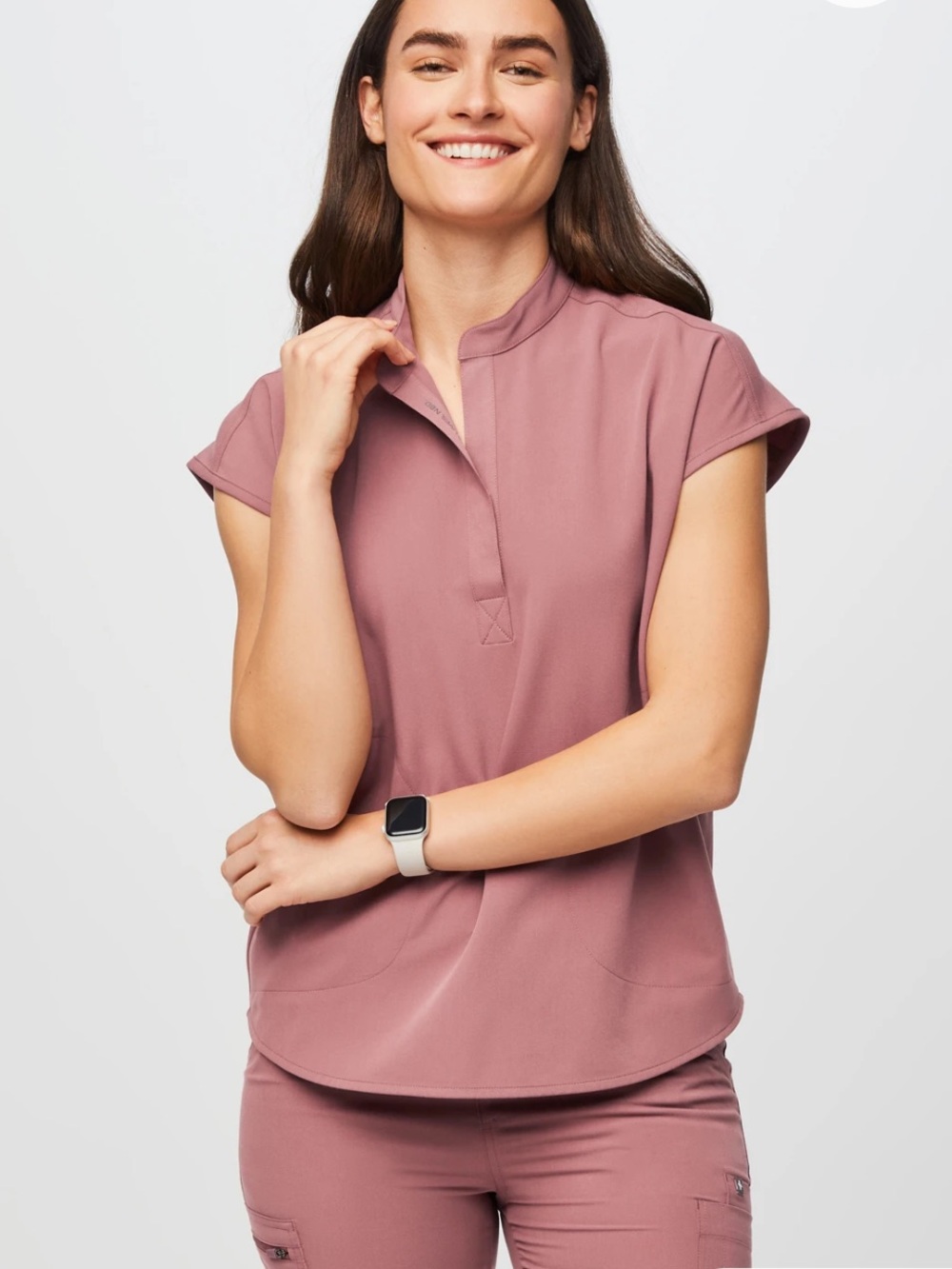 Fig Rafaela Oversize Scrub Top Mauve M PO# 5757